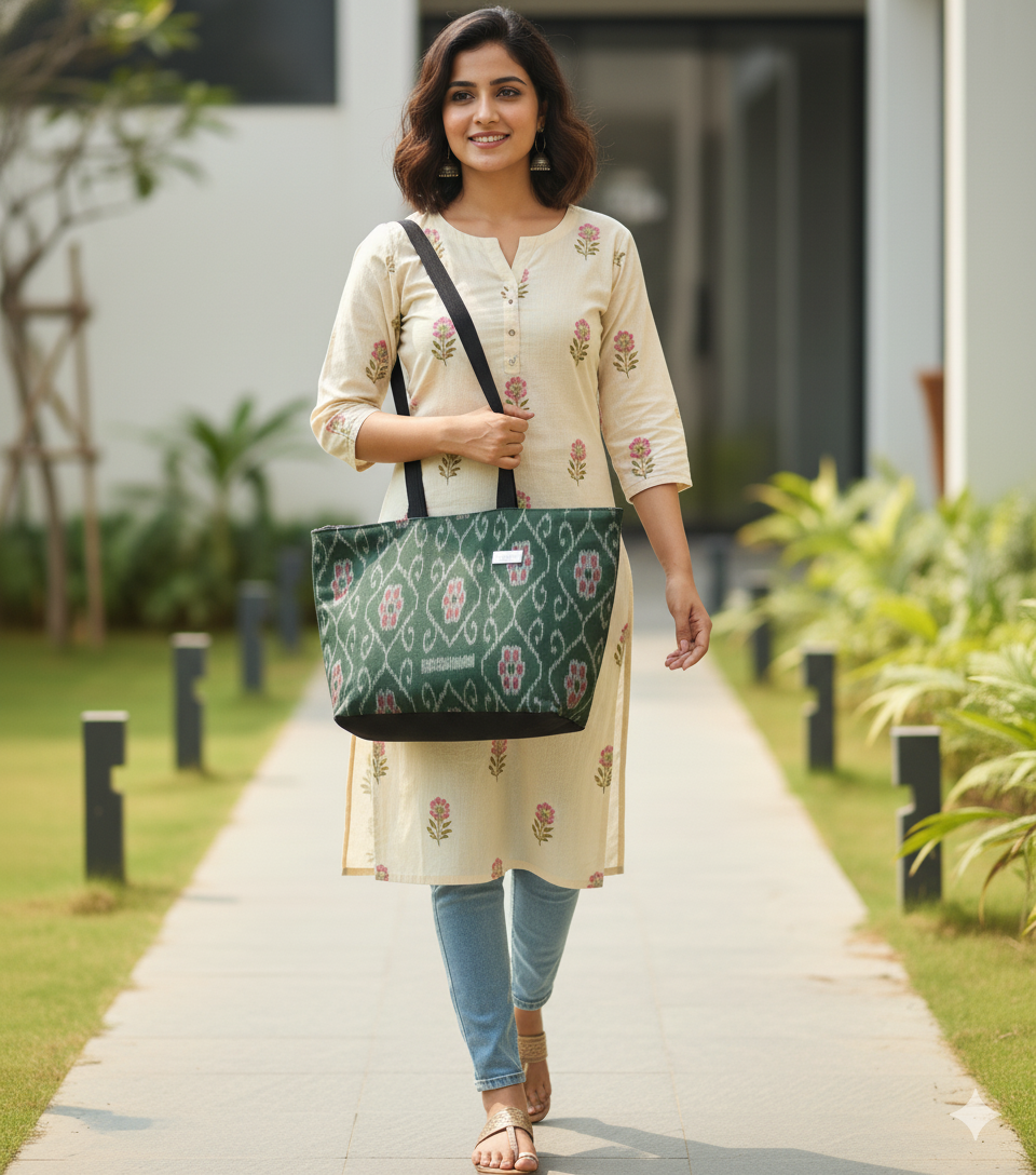 Handmade Ikat Tote Bag