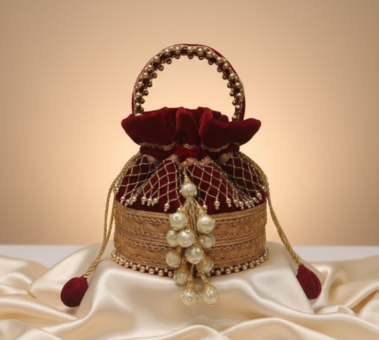 Embroidered Velvet Potli Bag