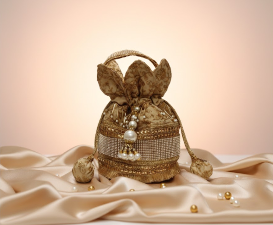 Elegant Golden Potli Bag