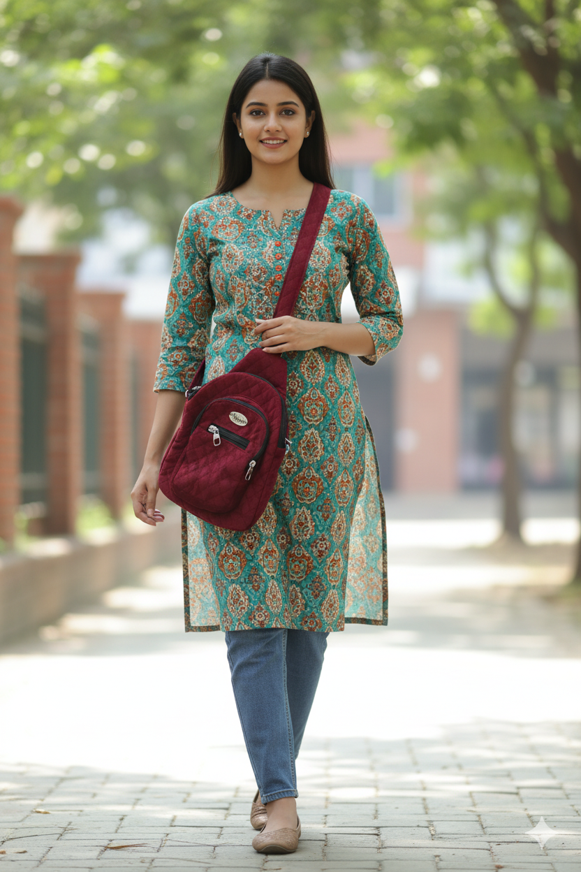 Red Quilted Sling Bag