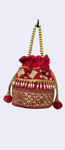 Embroidered Velvet Potli Bag