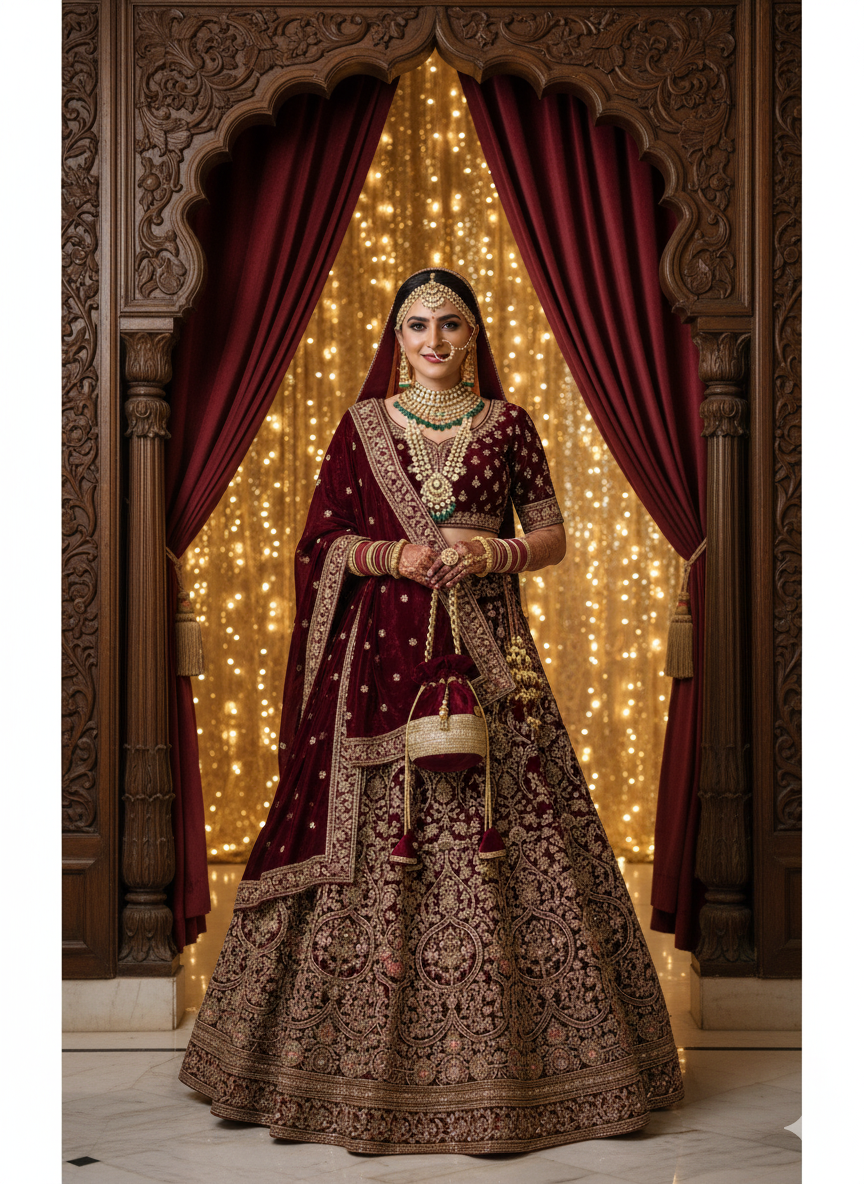 Embroidered Velvet Potli Bag