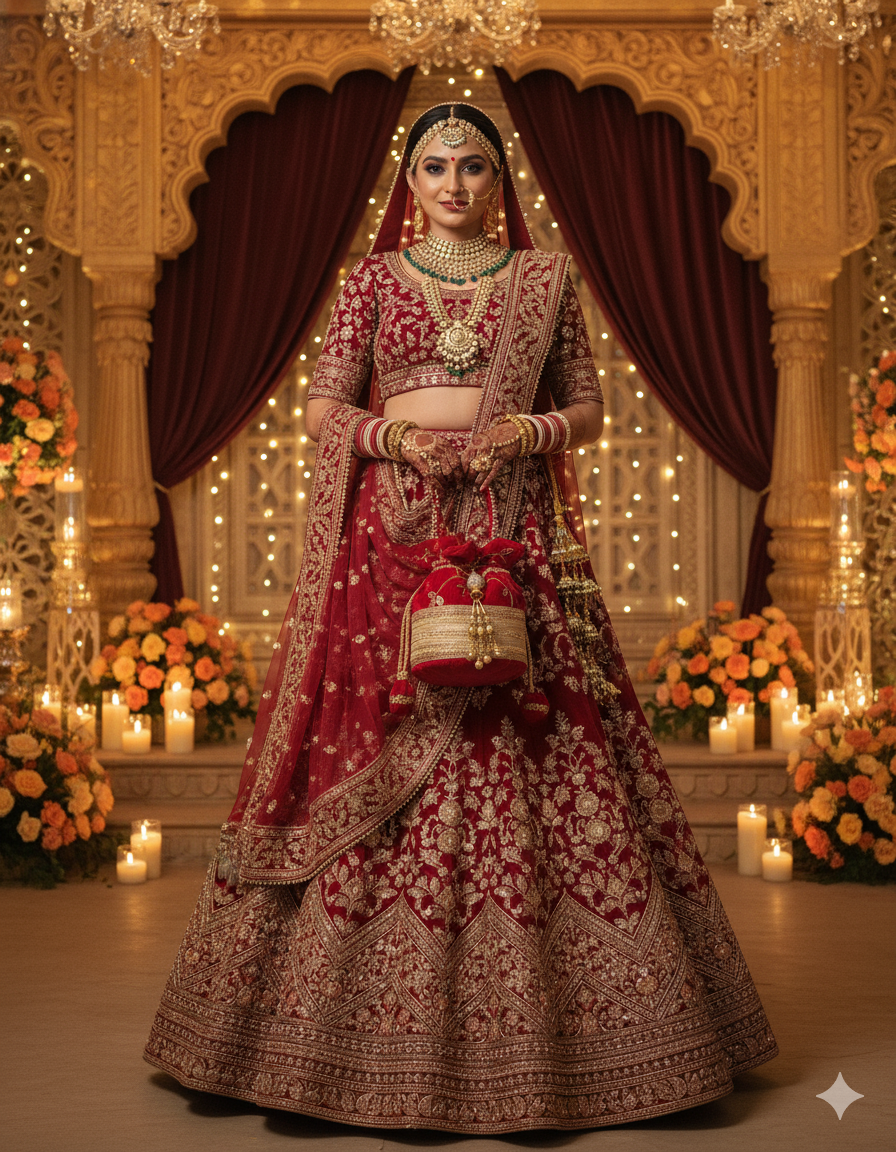 Red Velvet Potli Bag