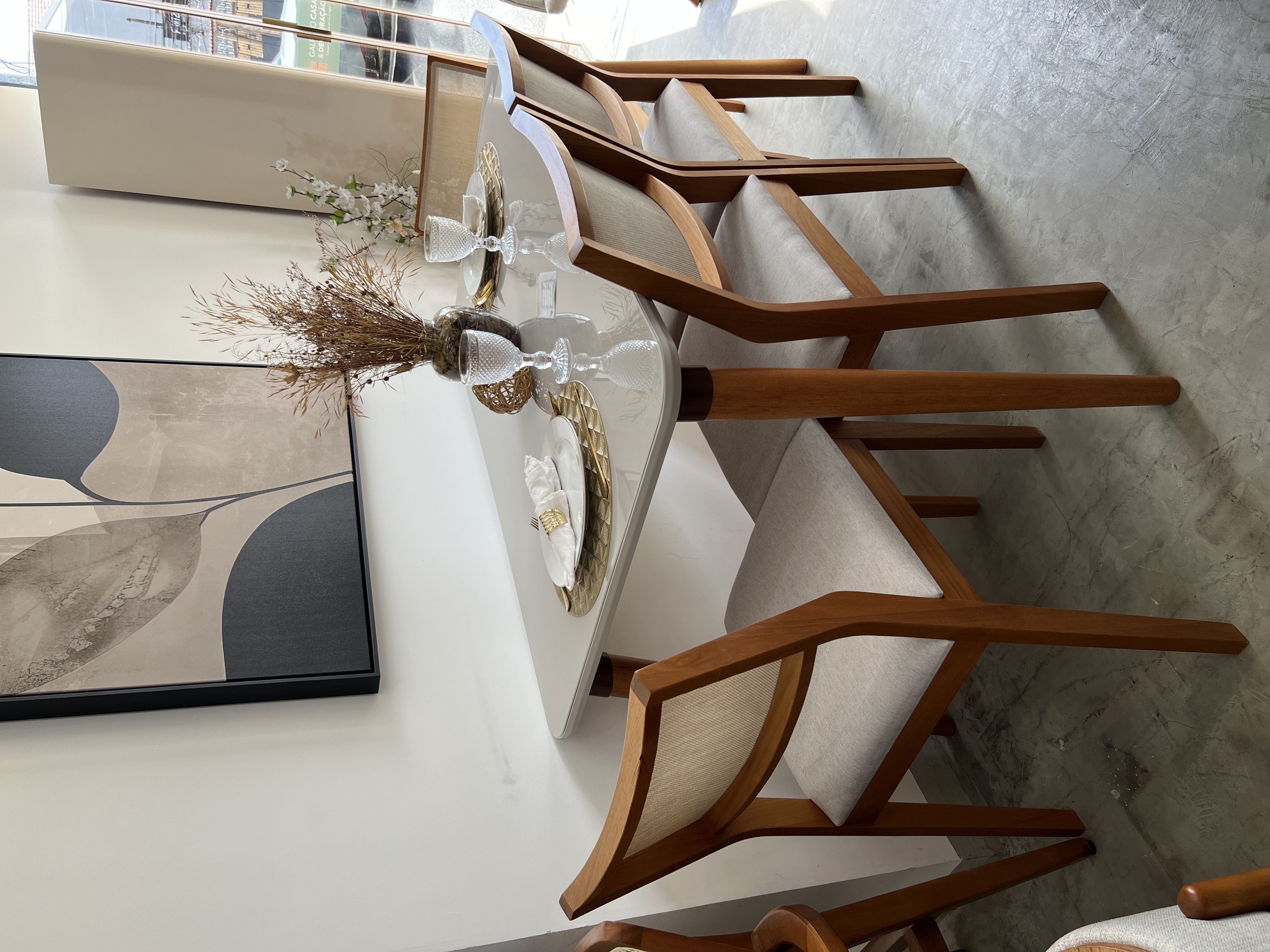 Mesa Adele 130x80 + 4 Cadeira Oiti