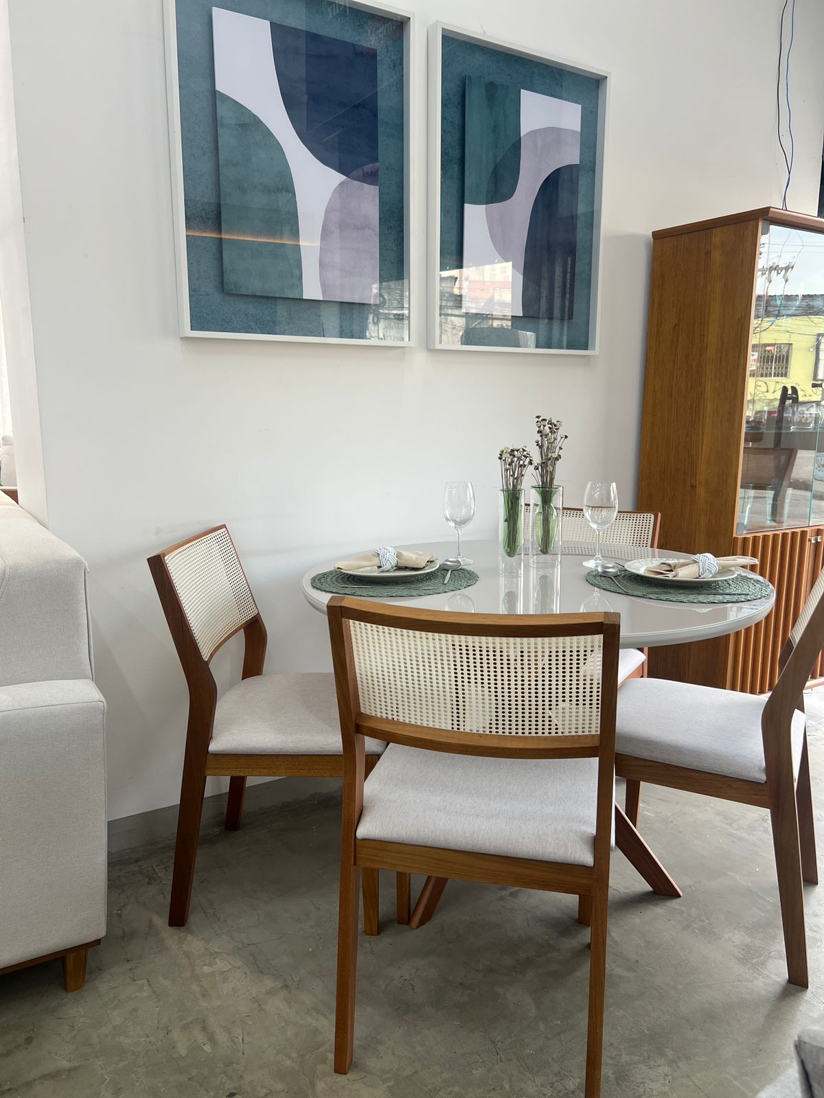 Mesa de Jantar Cacau 109 + 4 cadeiras Bella