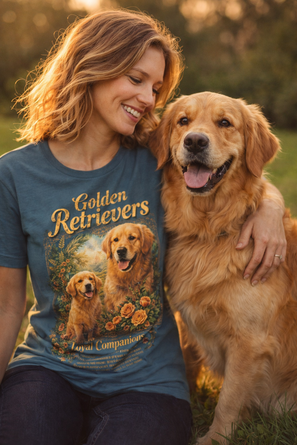 Playera Golden Retriever diseño artístico