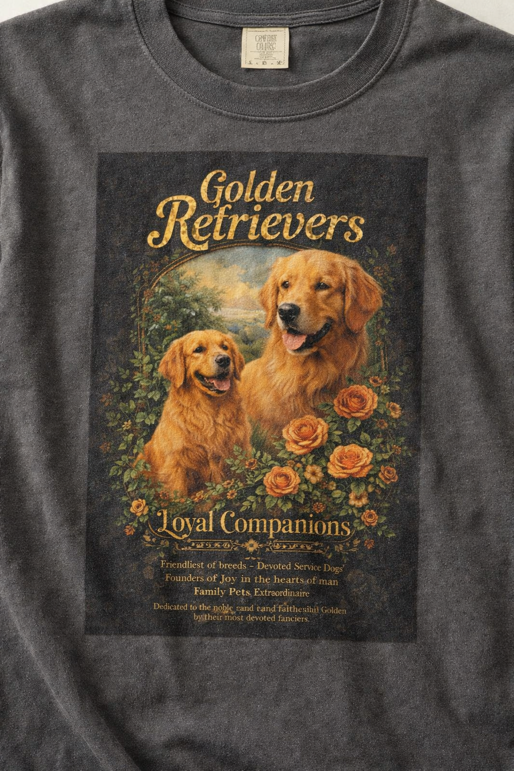 Playera Golden Retriever diseño artístico