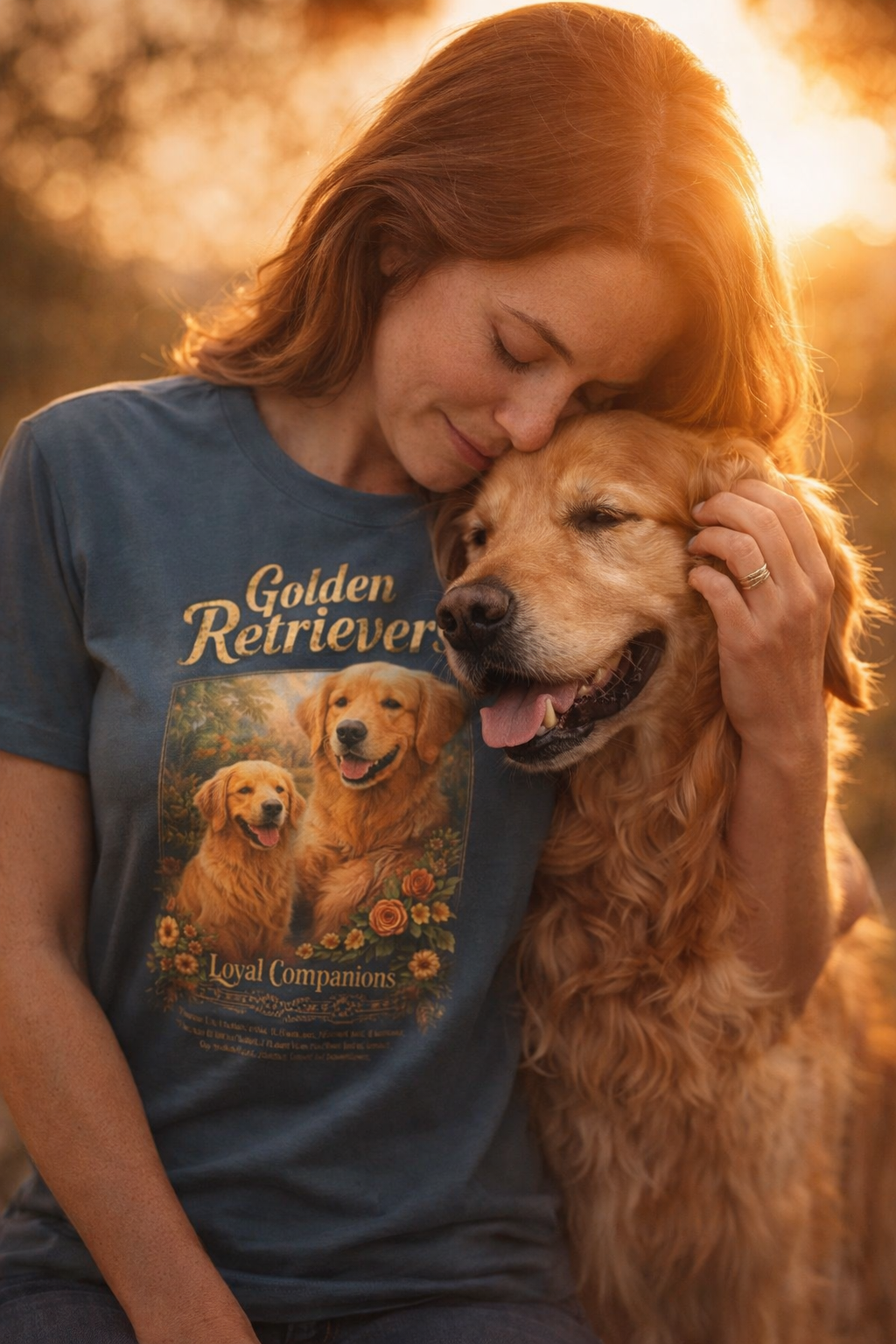 Playera Golden Retriever diseño artístico