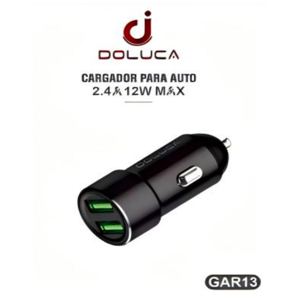 Adaptador Para Auto Doble USB 2.4A 12w Doluca