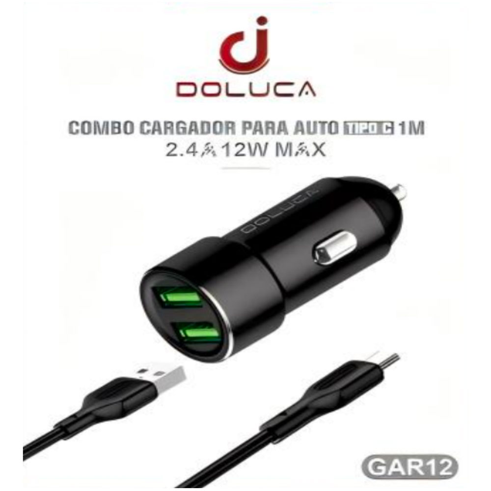 Cargador Para Auto TC 2.4A 12w Doluca