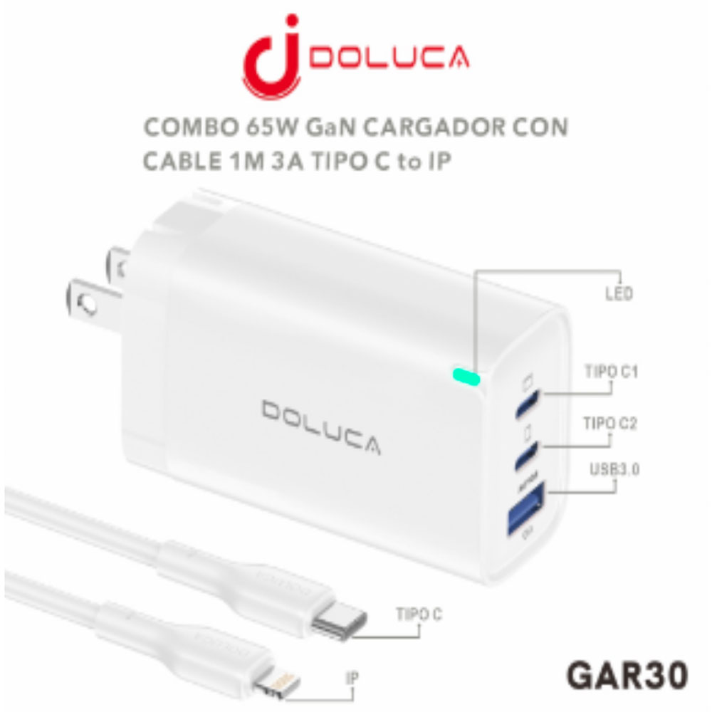 Combo Cargador GaN 65w IP