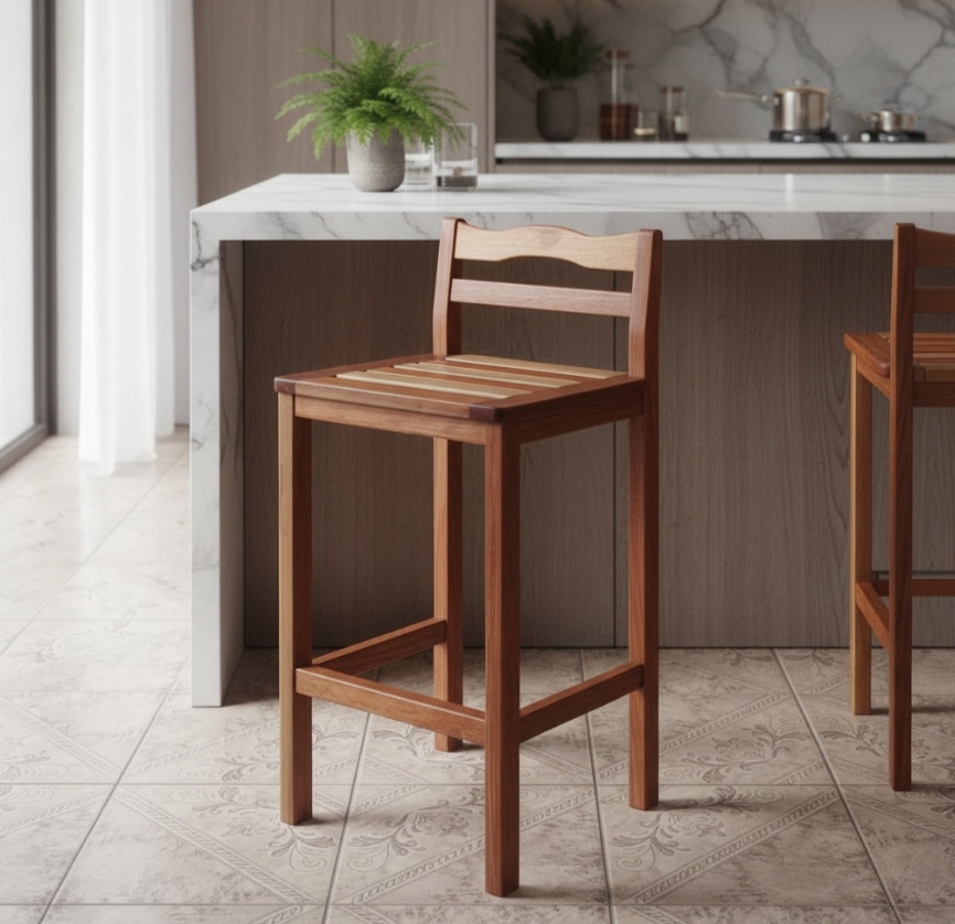 Banqueta em Madeira Nobre