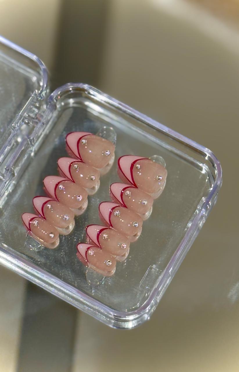 Pink French Tip Press-on Nails