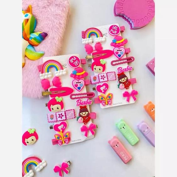 Cute Pink Hair Clip Set for Girls
