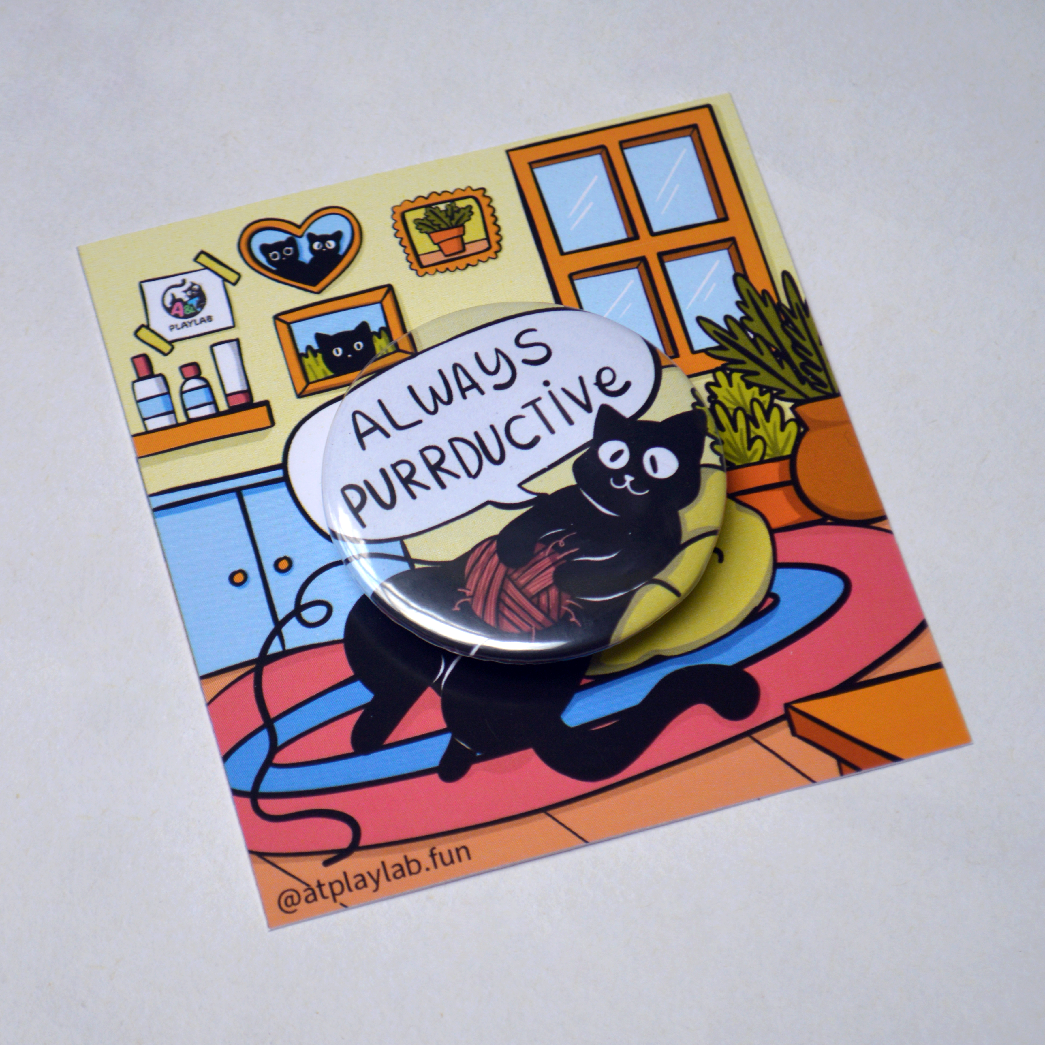Always Purrductive Cat Pin
