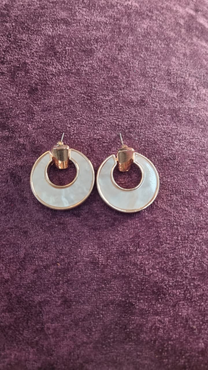 Mother of Pearl Hoop Earrings