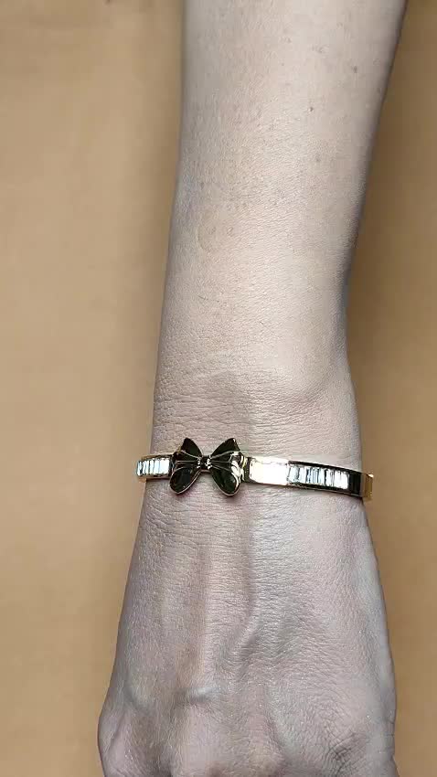 Gold Bow Bracelet-anti tarnish