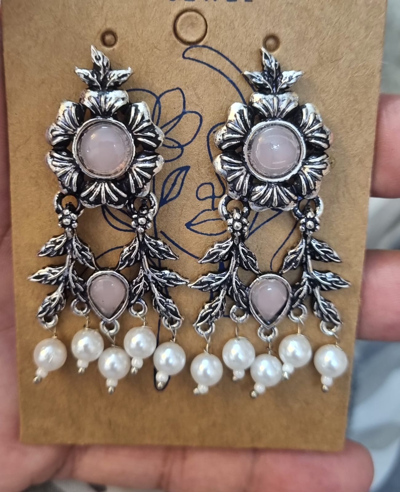 Vintage Floral Chandelier Earrings