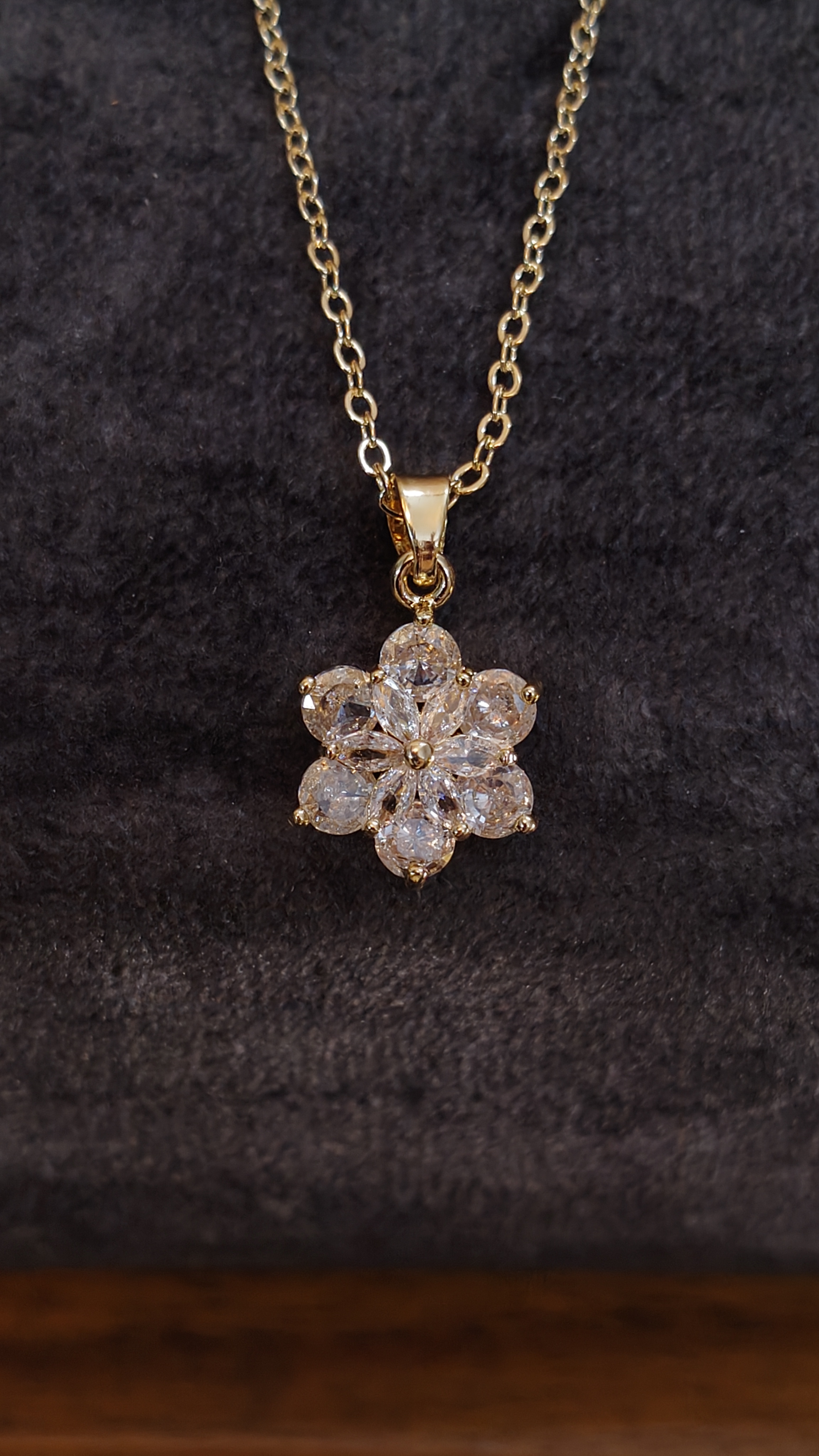Diamond Flower Pendant Necklace