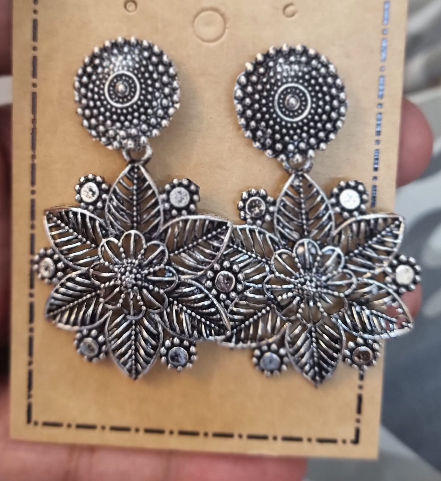 Antique Silver Floral Earrings