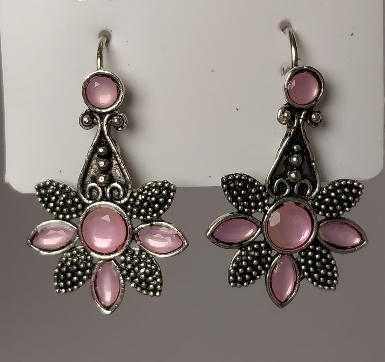 Vintage Pink Floral Earrings