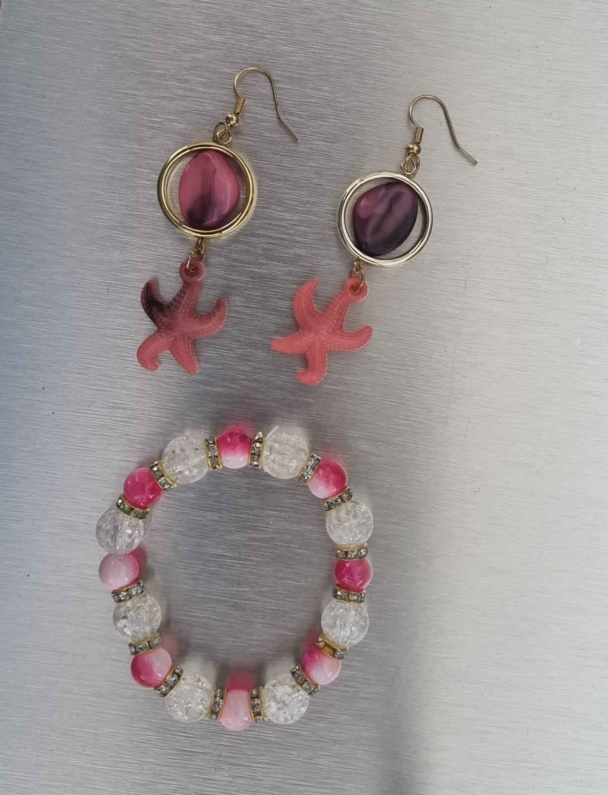 Pink Starfish Jewelry Set