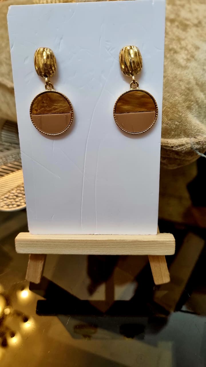 Gold and Brown Statement Earrings