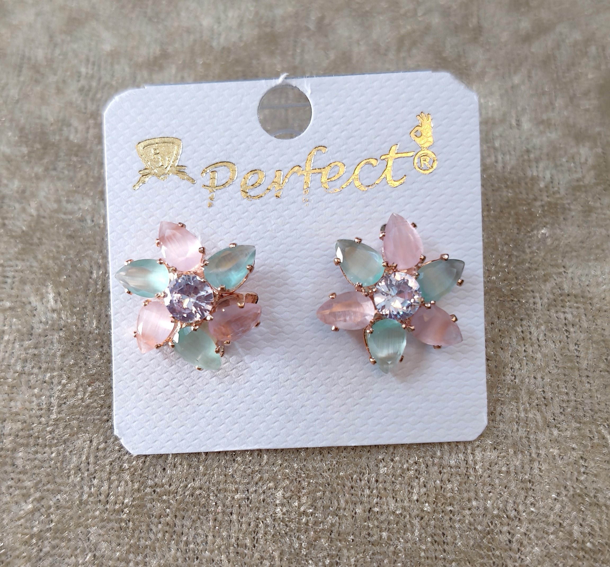 Floral Crystal Stud Earrings