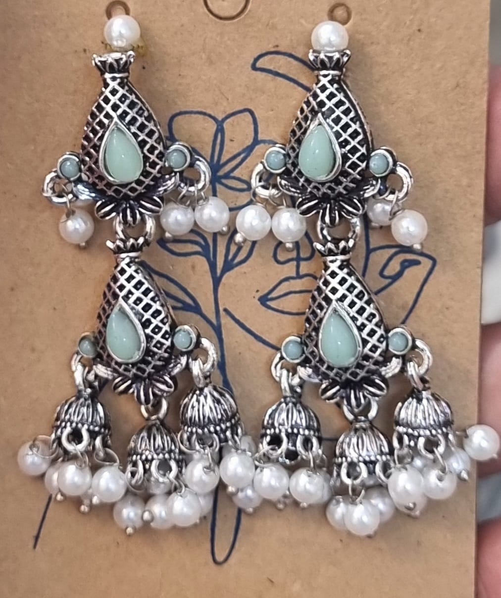 Traditional Silver Jhumka Earrings