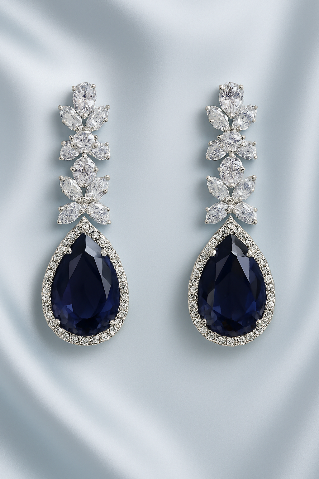 Crystal Leaf Stud Earrings