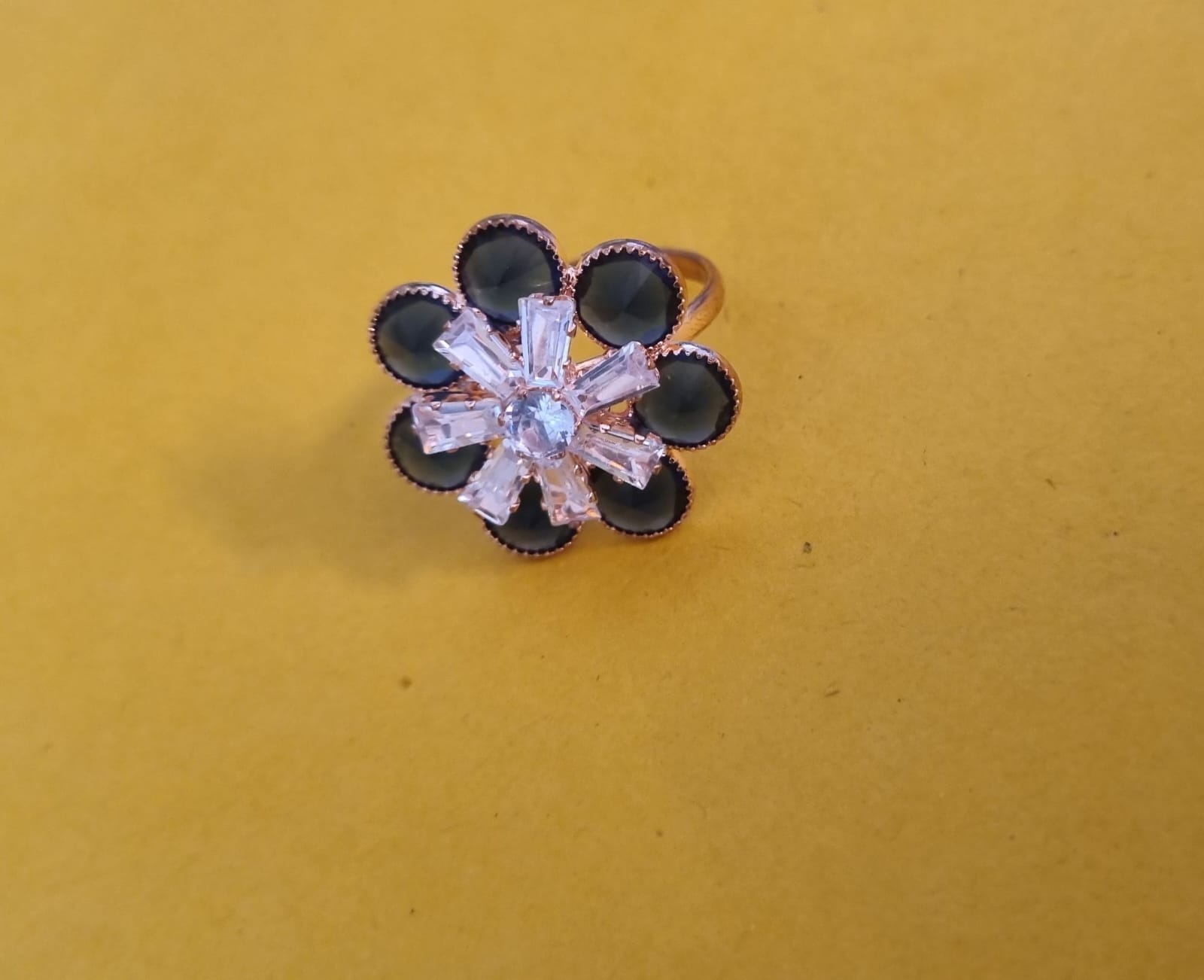 Floral Crystal Statement Ring