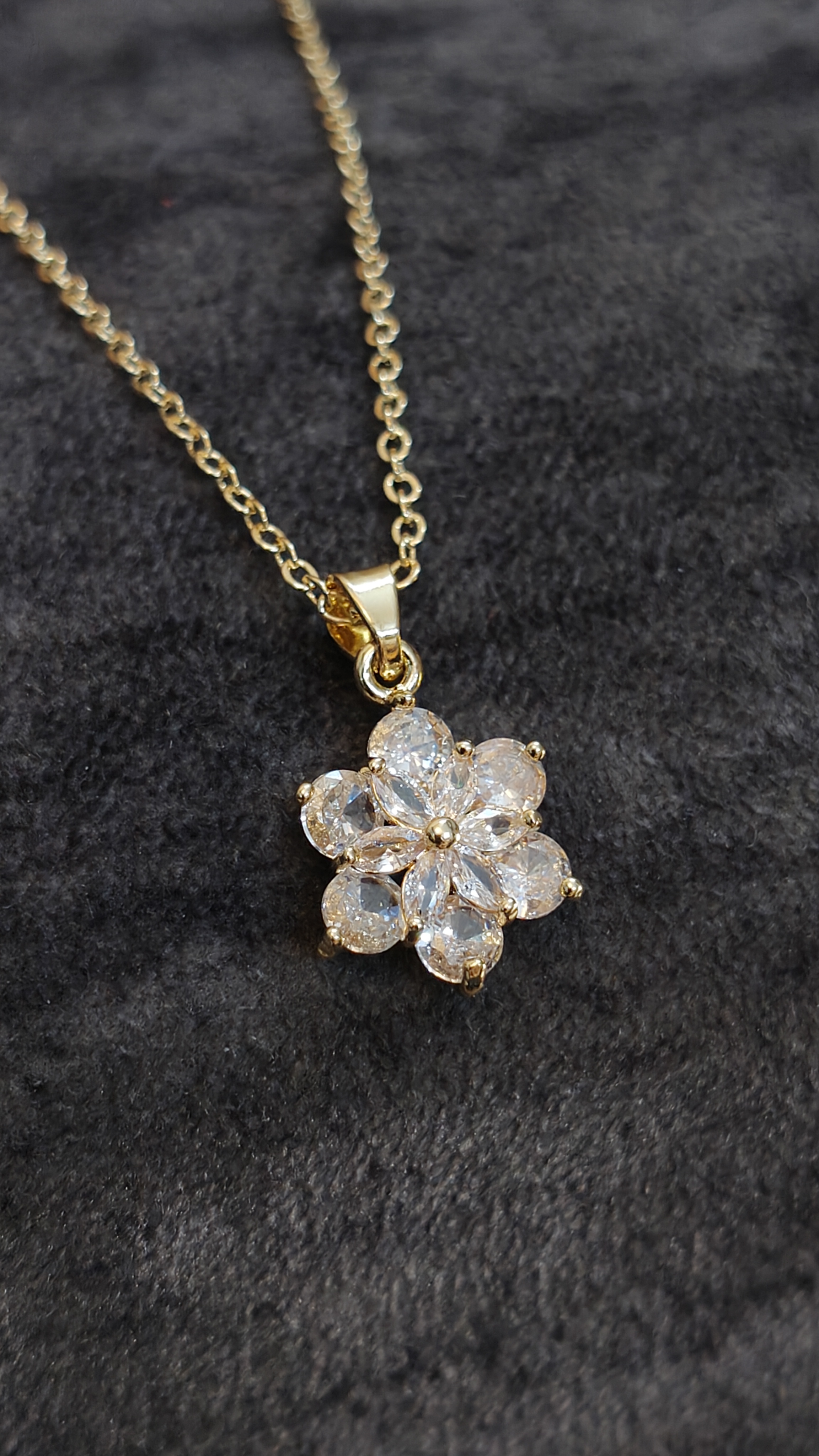 Diamond Flower Pendant Necklace