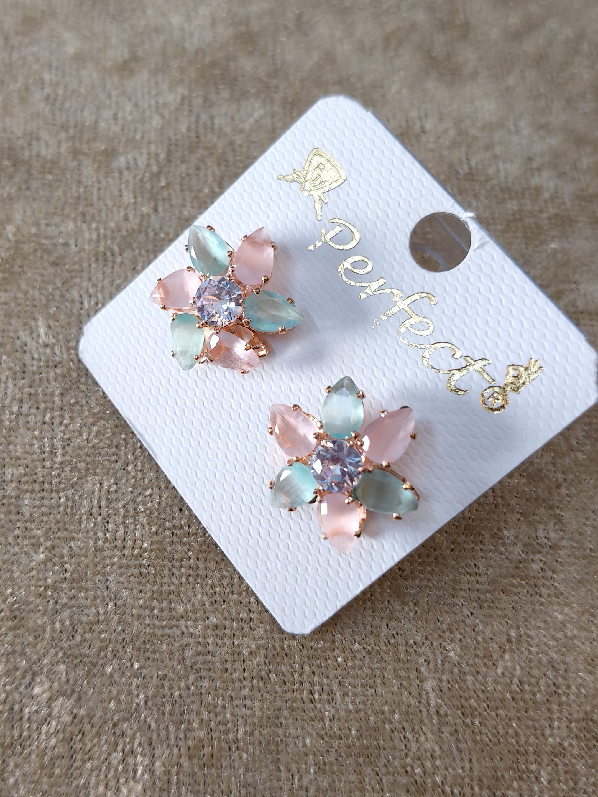 Floral Crystal Stud Earrings