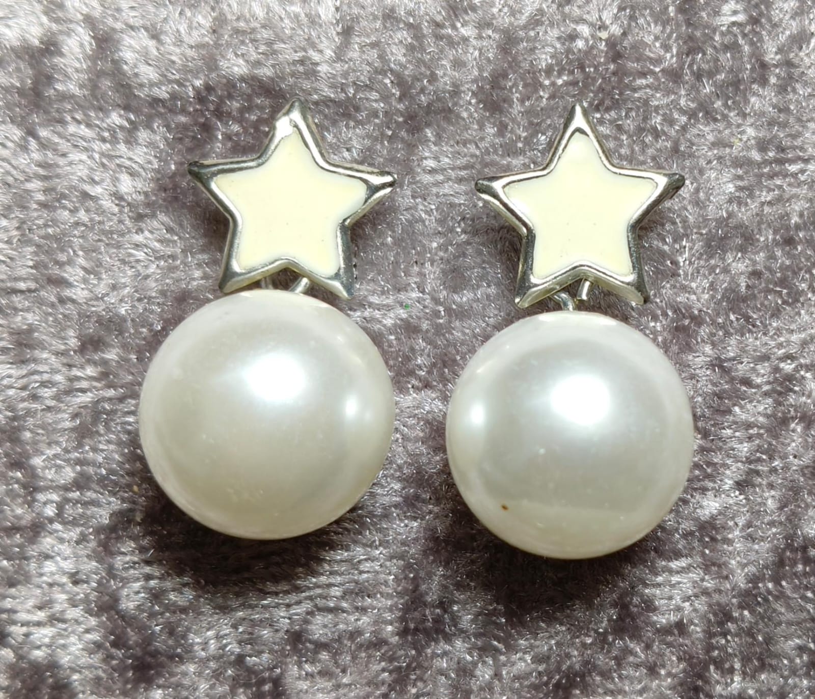 Star and Pearl Stud Earrings