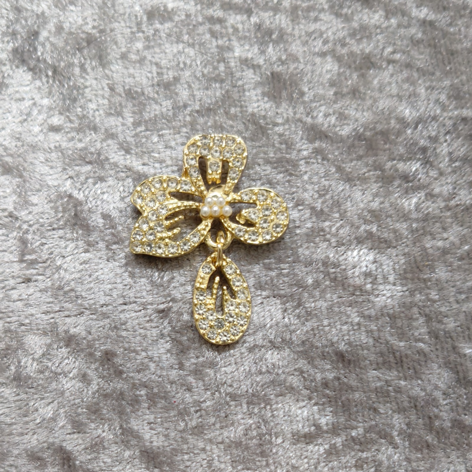 Gold Flower-Shaped Brooch