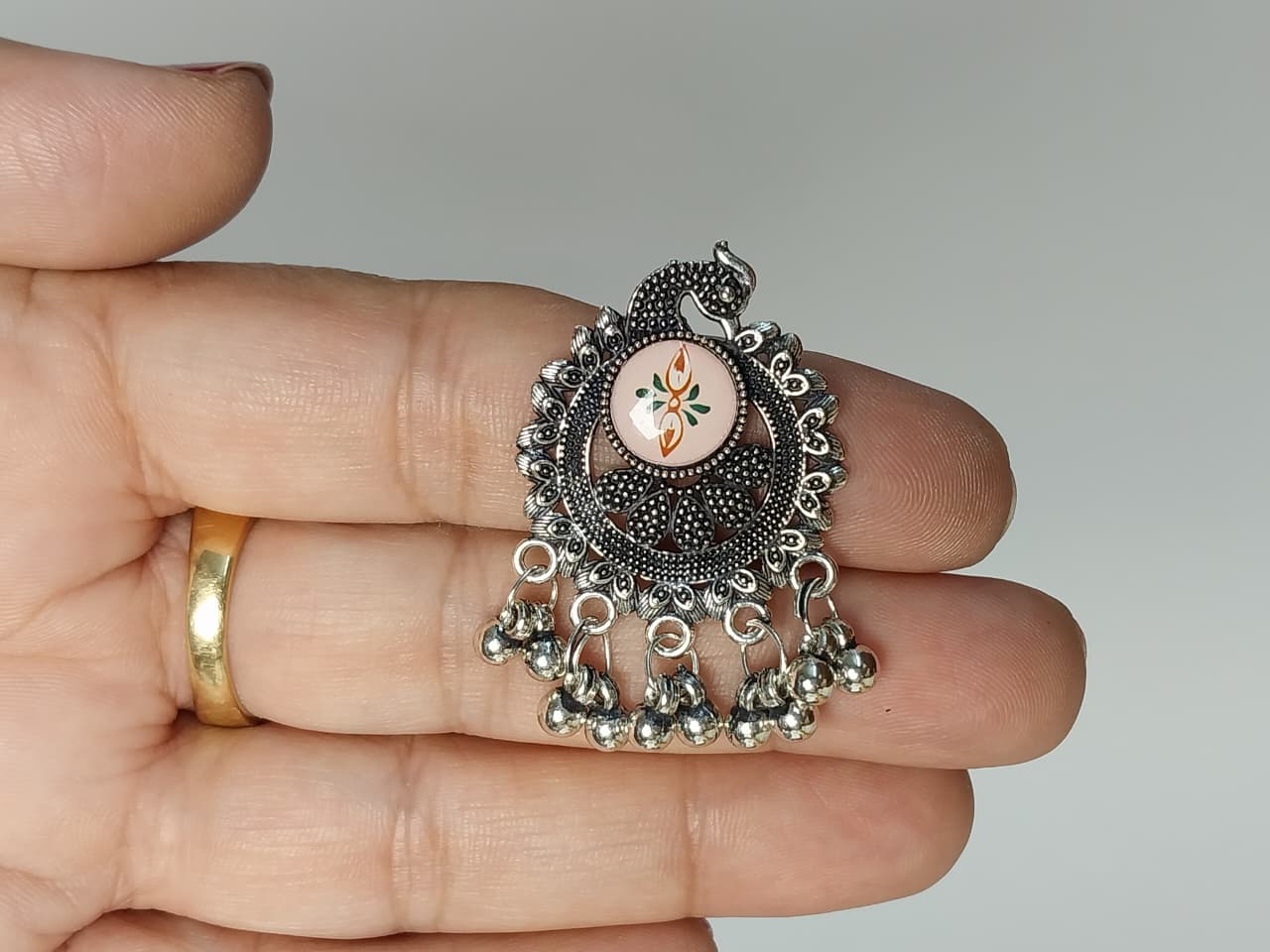 Vintage Silver Oxidized Earring