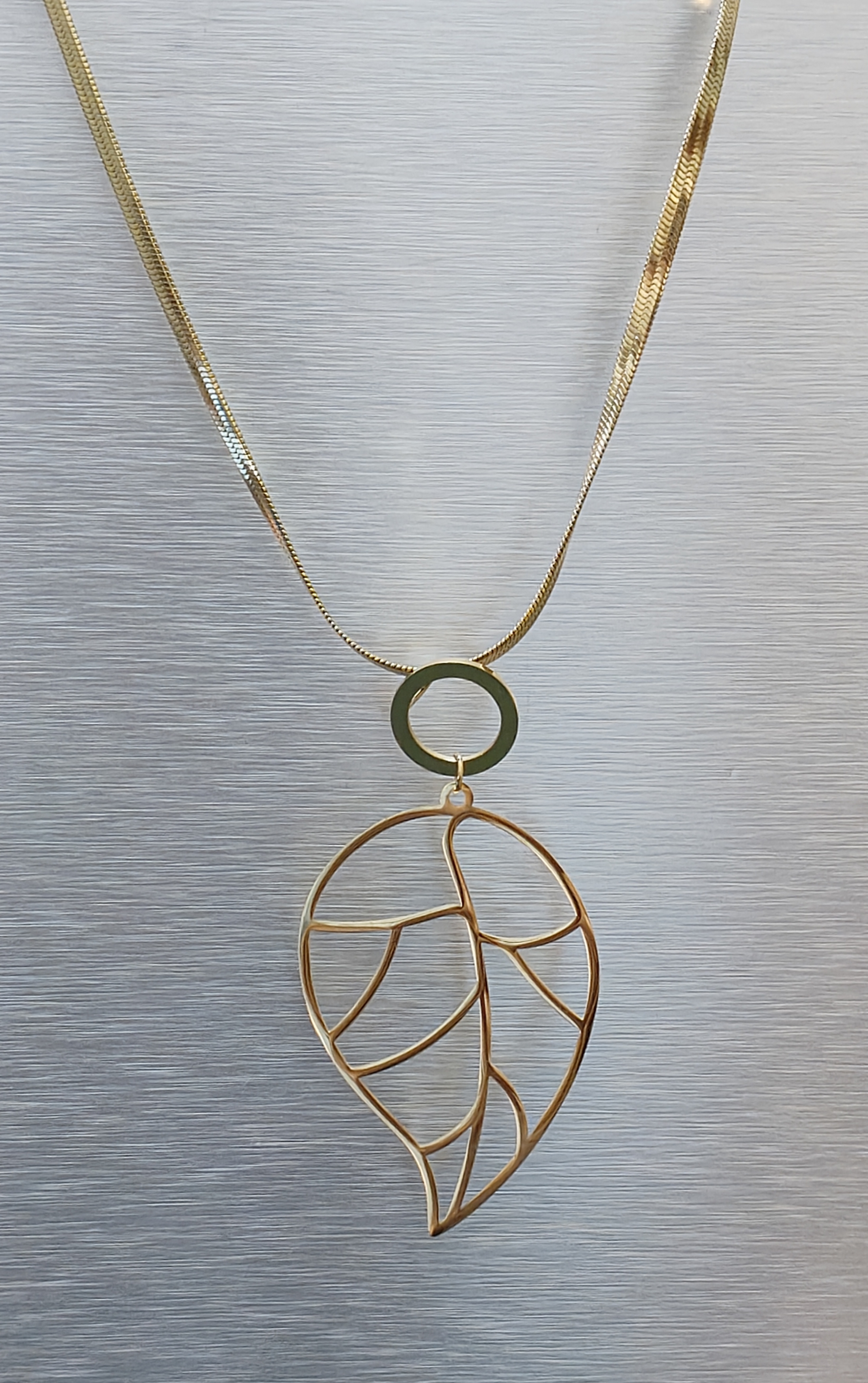 Gold Leaf Pendant-anti tarnish