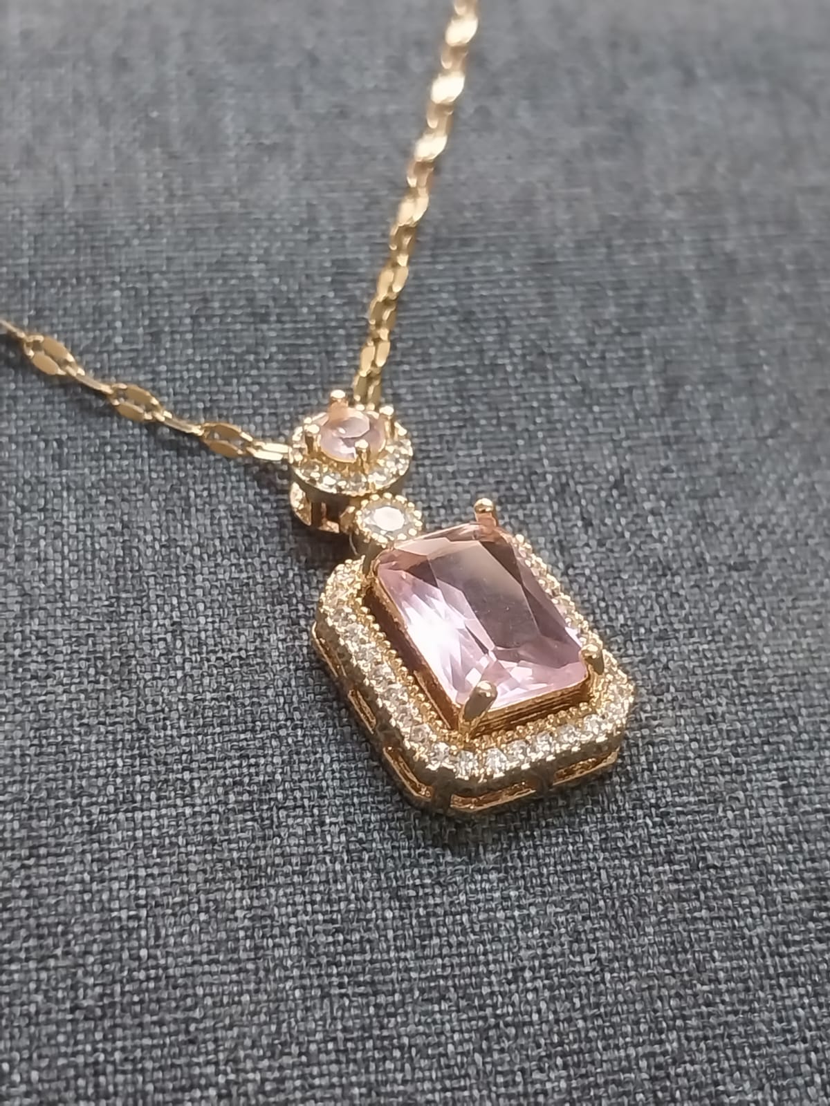 Elegant Pink Gemstone Pendant Necklace