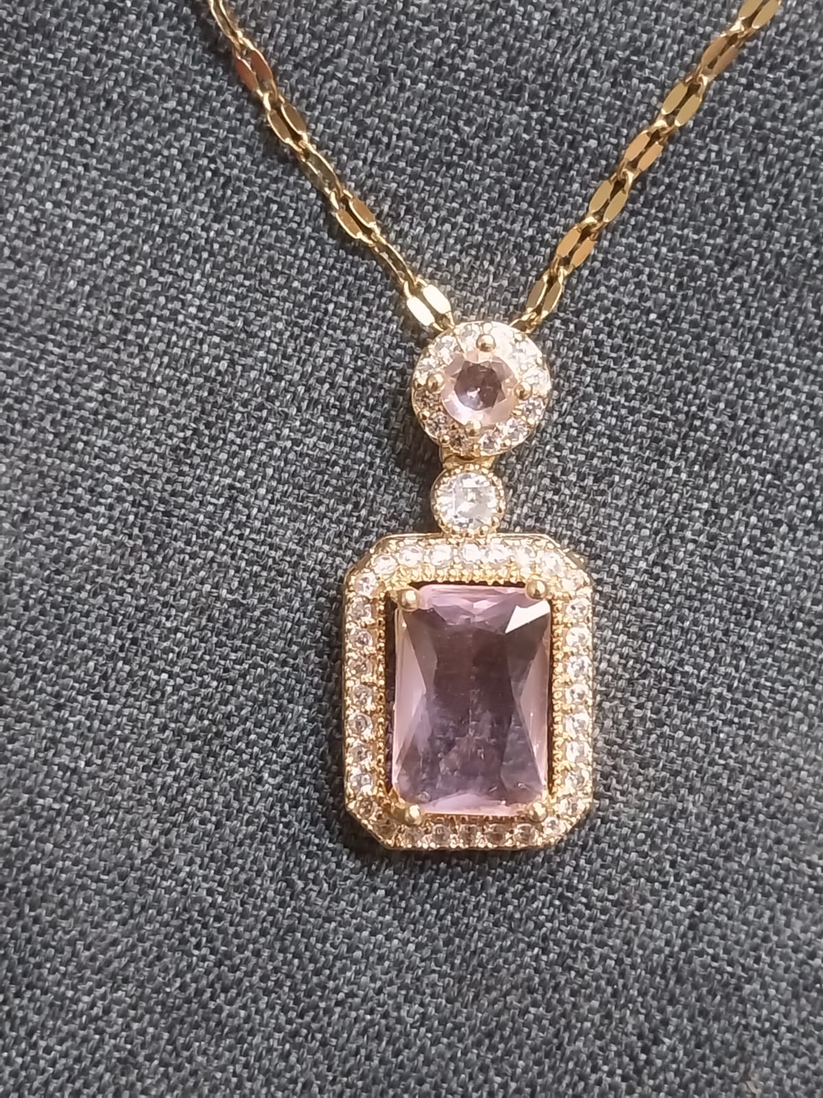 Elegant Pink Gemstone Pendant Necklace