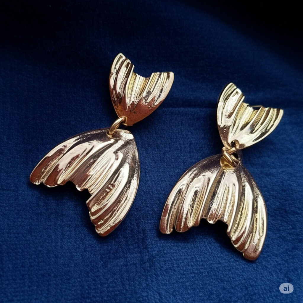 Gold Mermaid Tail Earrings