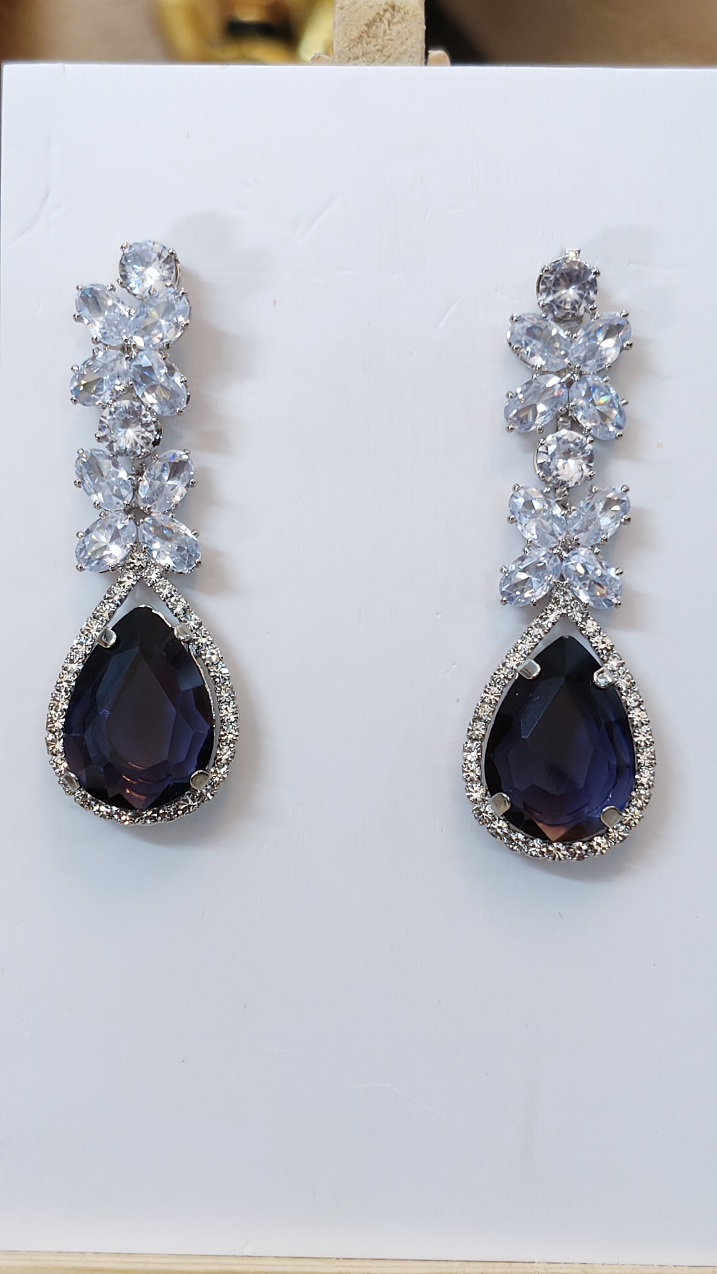 Crystal Leaf Stud Earrings