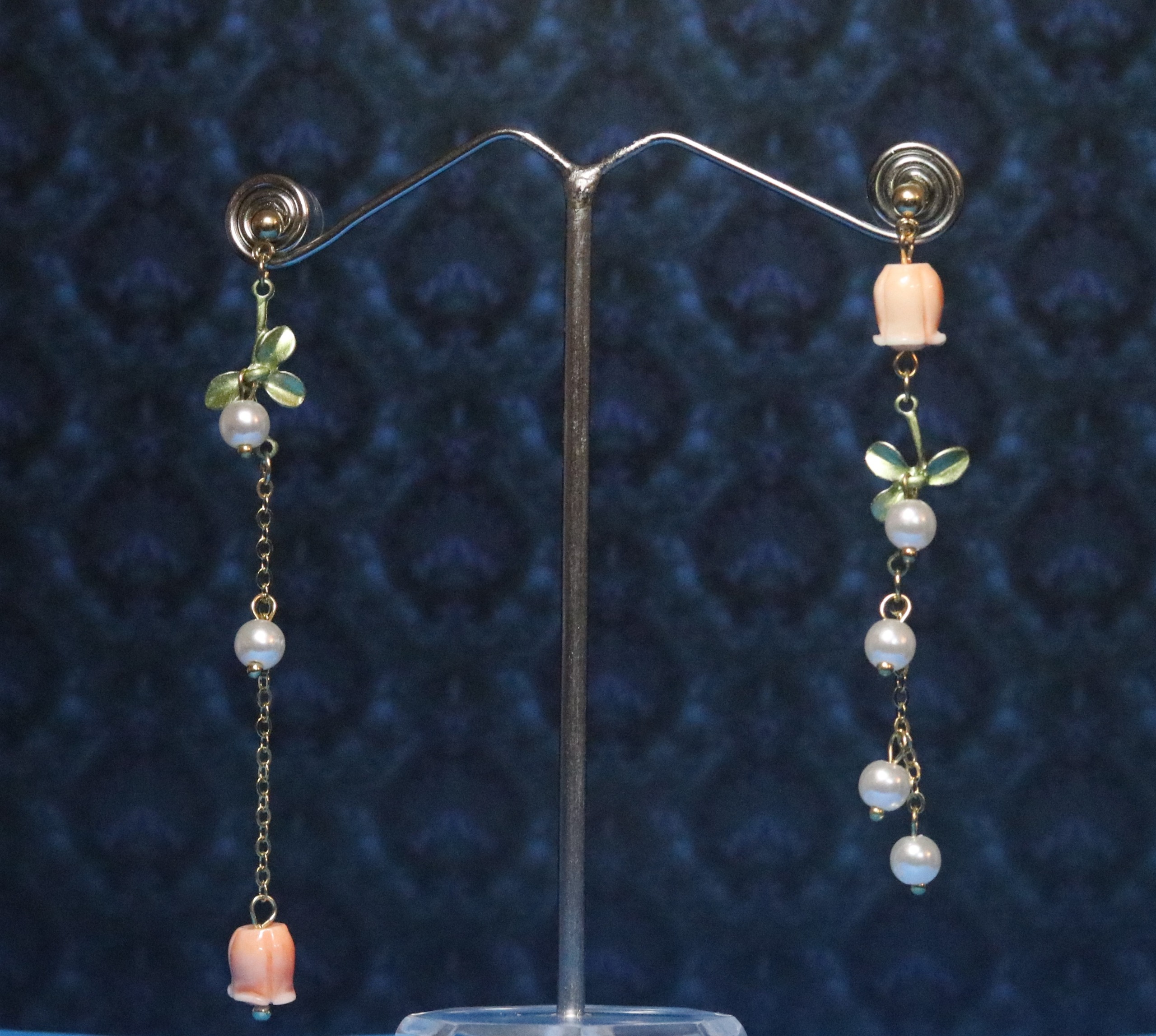 Floral Pearl Drop Earrings