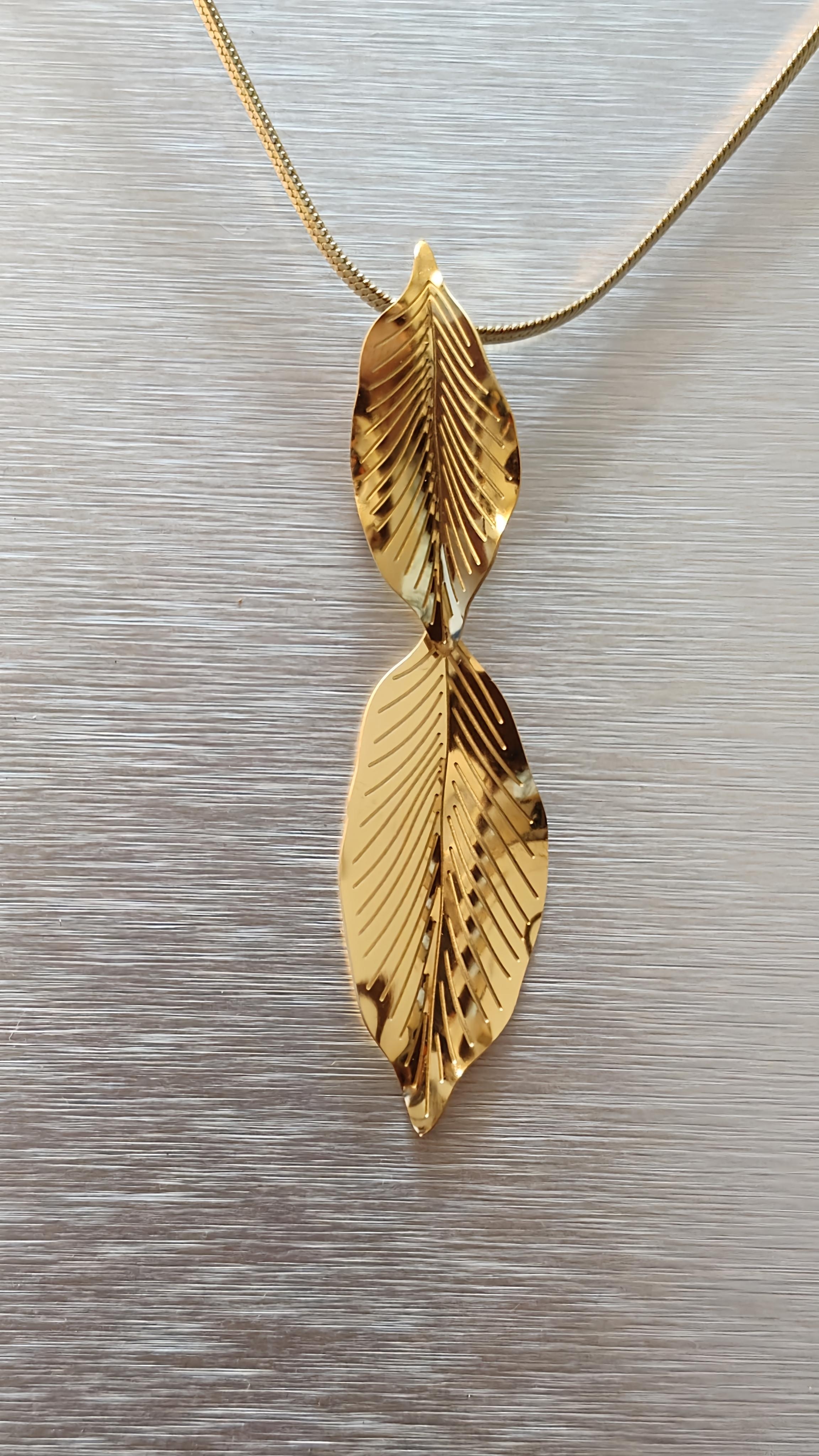 Gold Leaf Pendant-anti-tarnish