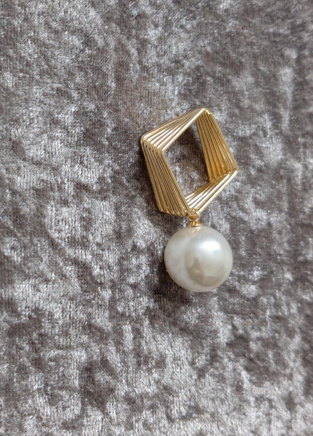 Geometric Pearl Drop Earrings