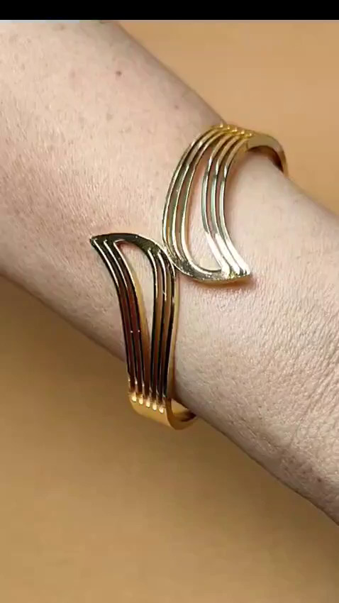 Modern Gold Cuff Bracelet-anti tarnish