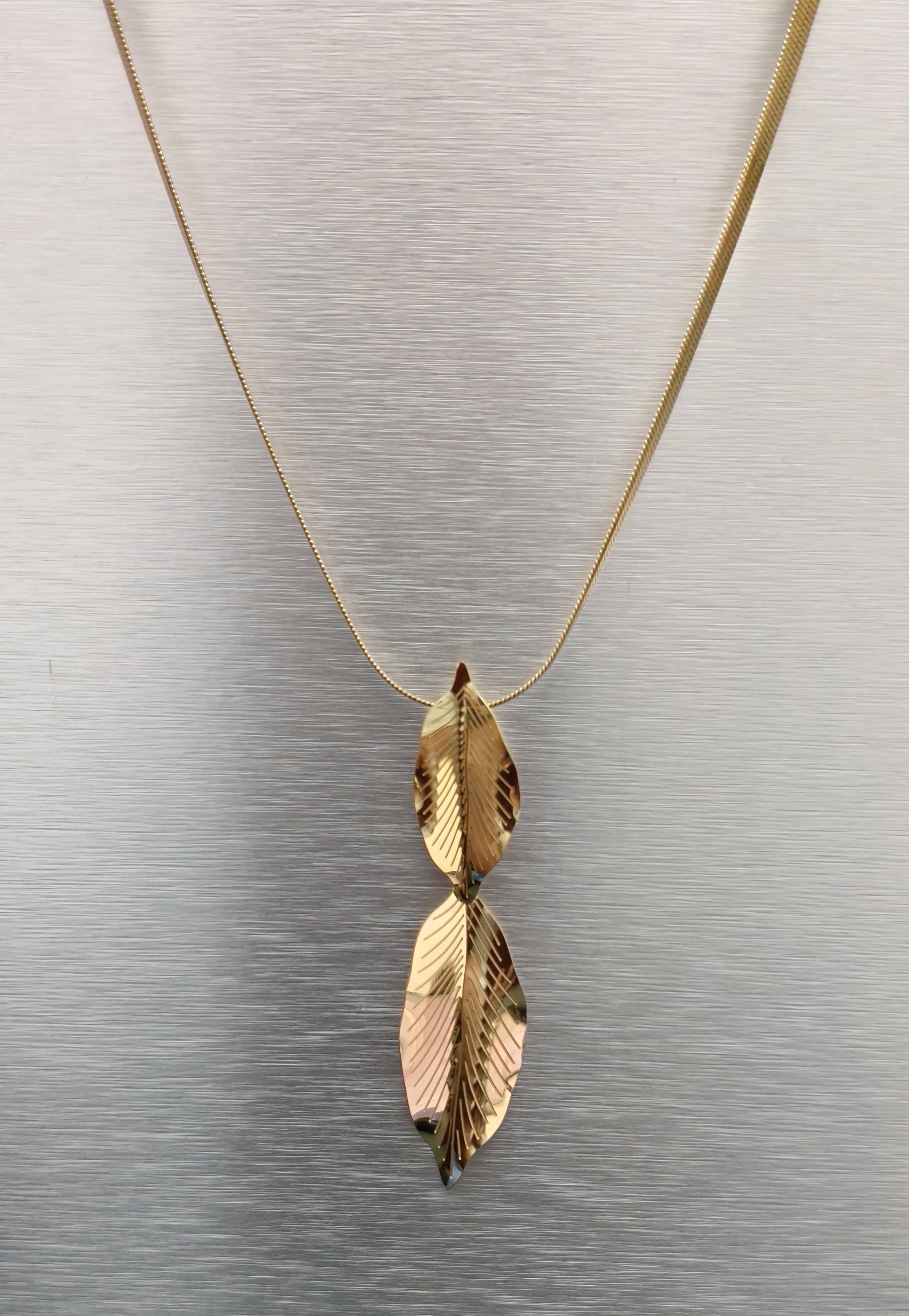 Gold Leaf Pendant-anti-tarnish