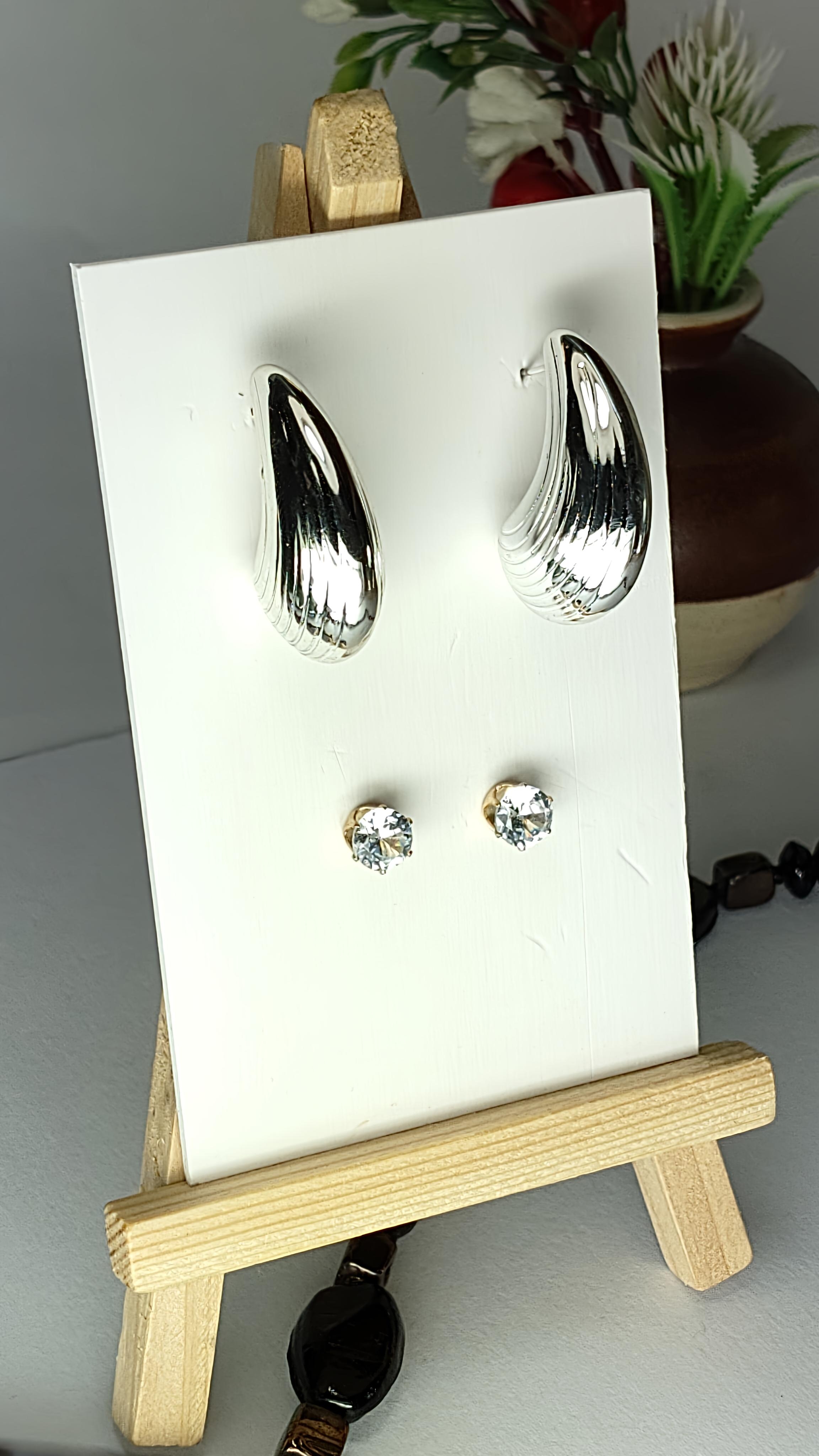 Elegant Silver Earrings Set