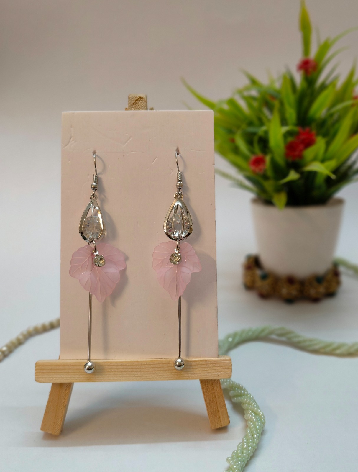 Elegant Crystal Leaf Earrings