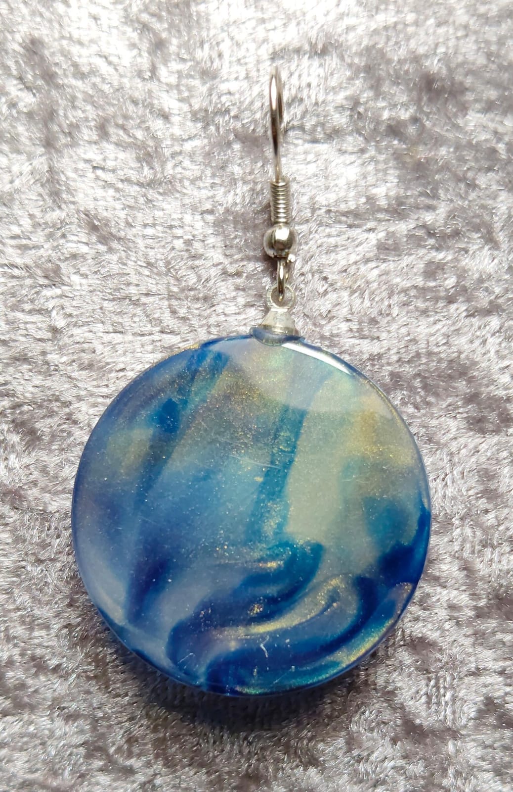 Handmade Blue Resin Earring