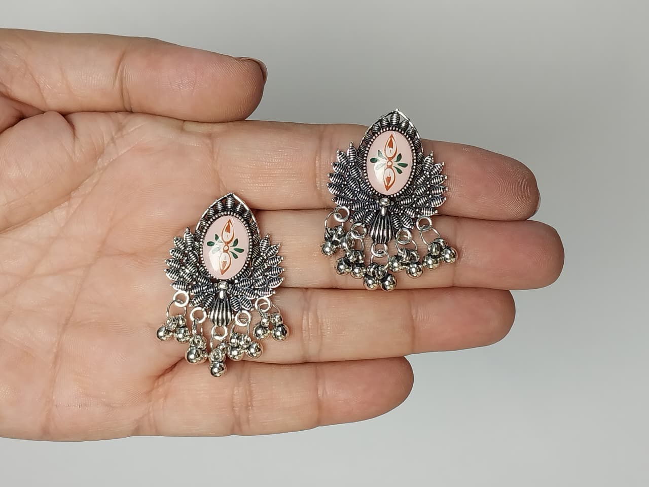 Traditional Ethnic Oxidized Earrings